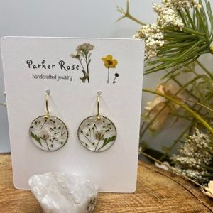 Everyday Round Pressed Flower Earrings